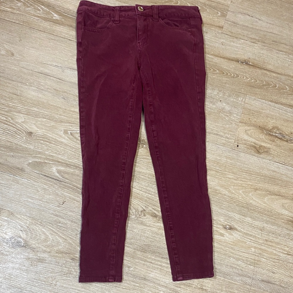 American Eagle Outfitters Maroon Super Stretch Jeans